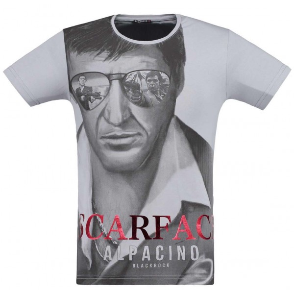 Witte BlackRock Scarface Tony Montana T-Shirt Witte BlackRock Scarface Tony Montana T-Shirt